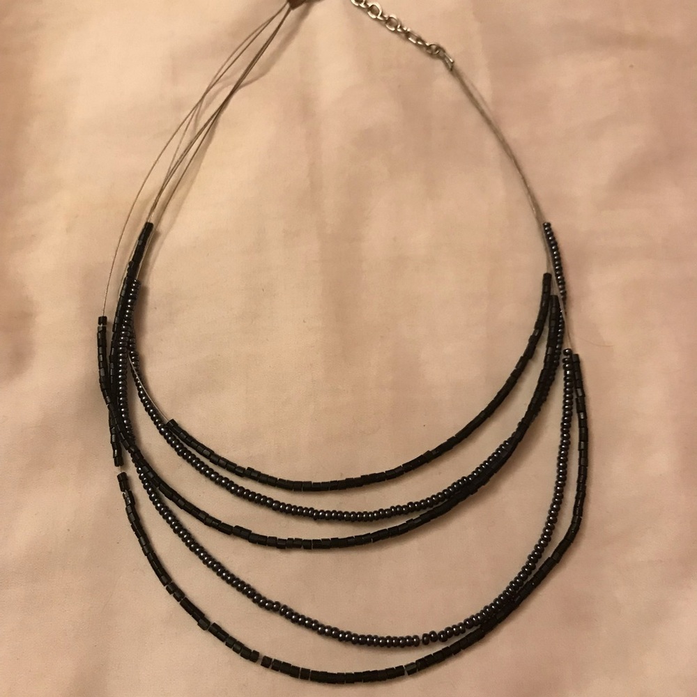 Black Beaded Necklace